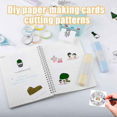 ورق حراري أبيض غير لاصق من Memoking، ورق M02 للطابعة الصغيرة M02 M02 Pro M02S M03 M03AS M04S، 53 مم × 6.5 م/لفة، أسود على أبيض، 3 لفات، متوافق مع ورق طابعة Phomemo in Kuwait