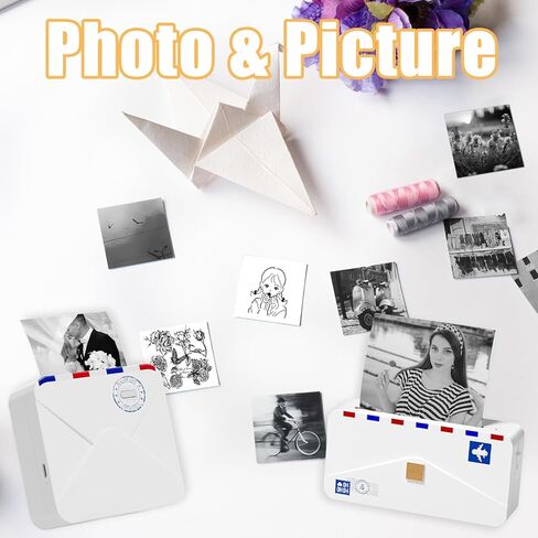 ورق حراري أبيض غير لاصق من Memoking، ورق M02 للطابعة الصغيرة M02 M02 Pro M02S M03 M03AS M04S، 53 مم × 6.5 م/لفة، أسود على أبيض، 3 لفات، متوافق مع ورق طابعة Phomemo in Kuwait