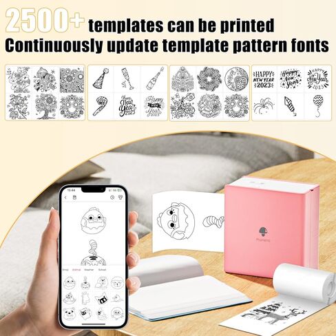 ورق حراري أبيض غير لاصق من Memoking، ورق M02 للطابعة الصغيرة M02 M02 Pro M02S M03 M03AS M04S، 53 مم × 6.5 م/لفة، أسود على أبيض، 3 لفات، متوافق مع ورق طابعة Phomemo in Kuwait