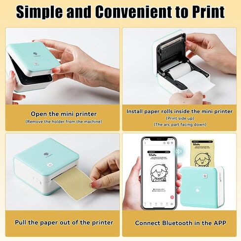 ورق حراري أبيض غير لاصق من Memoking، ورق M02 للطابعة الصغيرة M02 M02 Pro M02S M03 M03AS M04S، 53 مم × 6.5 م/لفة، أسود على أبيض، 3 لفات، متوافق مع ورق طابعة Phomemo in Kuwait