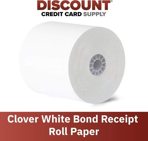ورق لف إيصالات Clover White Bond لطابعة Star SP700 - 3 بوصة × 165 بوصة (12 لفة) in Kuwait