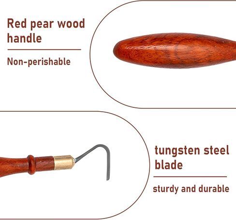 Pottery Trimming Tool, Clay Sculpting Tools Tungsten Steel Cutter Head African Coralwood Ribbon Cutter Pottery Trimming Tool Mud Tool Clay Pottery Modelling Carving Tool (L-Shape) in Saudi Arabia