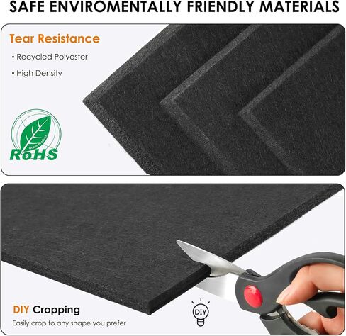 Large Cork Board for Wall 36"x 24", Black Bulletin Board Felt Wall Tiles, 6 Packs Cork Boards with Safe Adhesive Tabs with Pushpins,Cork Board for Office Pin Board Tack Board Cork Boards in Saudi Arabia