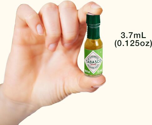 Original Tabasco Hot Sauce Bottles - 10 Pack Mini Hot Sauce Miniature Bottles with Red Chili Pepper Keychain Ring Holder - Great Portion Control for Hot Sauce Lovers - 3.7ml in Saudi Arabia