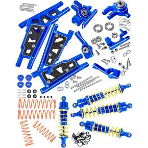Upgrades Part for 1/10 Slash/Stampede/Rustler/Hoss 4x4 VXL,Alloy RC Shock Absorber,Suspension Arm,Caster Block,Steering Blocks,Rear Stub Axle Carriers,4pcs Wheel Hex,Titanium