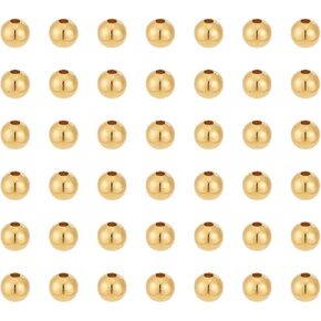 90 Pieces Genuine 925 Sterling Silver Round Ball Beads 3mm Tiny Spacer Beads Jewelry Making Loose Beads Finding for DIY Bracelet Necklace Dangle Earring