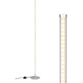 DEWENWILS LED Corner Floor Lamp, Minimalist Dimmable Mood Light, 57.5" Standing Tall Lamp for Living Room, Bedroom, Home Office, 3000K Warm White Light (Silver)
