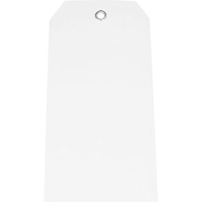 CleverDelights White Plastic Tags - 4.75" x 2.375" - 100 Pack - Waterproof and Tear-Resistant