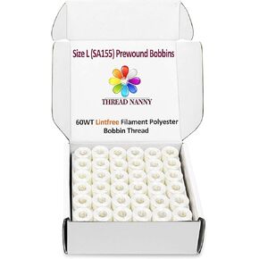 New ThreadNanny 144 Class A Black Pre-Wound Bobbins for Brother Embroidery Machines Compatible with SE 270D, SE 400, SE350, PE-700, PE700II, PE-750D, PE-770