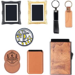 LaserPecker Essentials Material Kit, Laser Material Kit 7 Kinds of Laser Engraving Materials and Custom Stainless Steel Logo Refrigerator Magnet - 13 Pieces