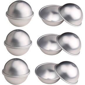 4 Pieces Bath Bomb Mold Kit with Clips & Gift Bags, 6.5 cm/ 2.56 Inch Diameter Stainless Steel DIY Bath Bomb Crafting Mould Bath Bomb Making Supplies for Crafts Making
