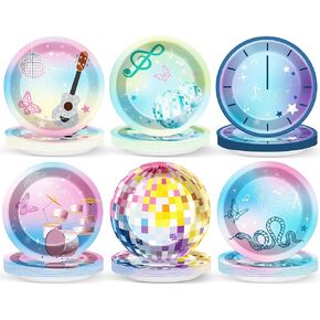 48 Guests Music Themed Birthday Decoration Disposable Tableware Plates and Pop Singer Themed Party Supplies for Girls Birthday Party Fans Celebration