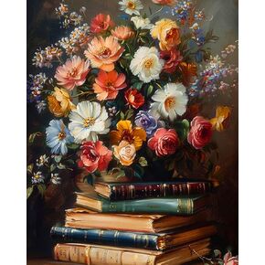 Axquilon Paint by Numbers for Adults Beginners-DIY Flowers Adult Paint by Number Kits Painting on Canvas, Books Painting by Numbers for Adults Craft Kits 16x20 in