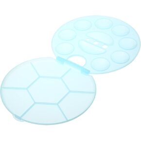 PATIKIL 8 Wells Paint Palette, Plastic Painting Tray Round Pallet Holder with Cover Lid Storage Organizer for Watercolor Gouache Oil Paint Art, Purple