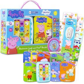 حزمة Peppa Pig Read Along Sound Book and Look and Find Bundle - مجموعة كتب Peppa Pig الفاخرة مع 8 قصص ابحث وابحث عنها مع أزرار الصوت بالإضافة إلى الملصقات وشماعة الأبواب (كتب Peppa Pig للأطفال)