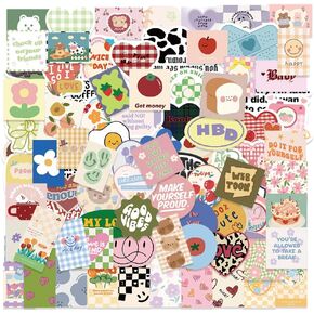 kawaii deco stickers cute Scrapbook Stickers 90pcs Cute small Stickers Set,Cardstock Stickers Decorative Masking Stickers for Personalize Laptop Scrapbook Daily Planner and Crafts (deco stickers)