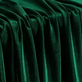 KKJIAF Hunter Green Stretch Velvet Fabric 60 Inch Wide, 1 Yard Soft Stretchy Fabric for Sewing Clothes, Apparel, Costume, Crafts - 90% Polyester 10% Spandex