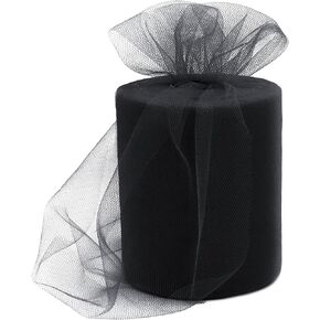 6 Inch × 100 Yards Tulle Mesh Ribbon White Tulle Fobric Ribbon Roll Netting Spool for Tutu Skirt DIY Craft Wedding Decor Birthday Party Gift Wrapping Bow