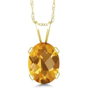 Gem Stone King 14K Yellow Gold Blue Tanzanite Pendant Necklace For Women (1.16 Cttw, Gemstone Birthstone, Oval 8X6MM, With 18 Inch Chain)