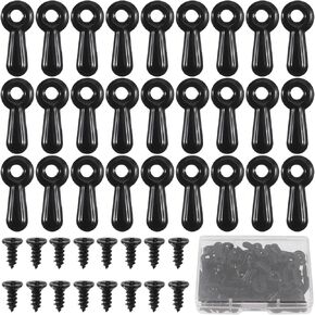 Picture Frame Turn Button Fasteners Set, 100Pcs Picture Frame Backing Hardware with 100 Pieces Screws for Hanging Pictures, Photos, Drawing Black