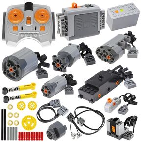 45 Pcs Power-Function Set Servo & Train-Motor Battery Technic-Parts Receiver Train Adjustable Speed ​​Motor Parts, Motor Power Change Parts Compatible with Main Brands