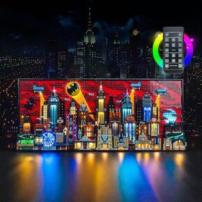 LED Lighting Compatible with LEGO Batman: The Animated Series Gotham City 76271, Light Kit Compatible with LEGO 76271, Giving Light to Model, NOT Included The Model Set(18 Key RC Version)