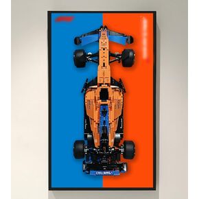 Display Wallboard for Lego Technic 42141 McLaren Formula 1 2022 Replica Race Car, Gift Ideas for Lego Car Wall Mount Fans, Compatible with Lego Mclaren F1, 19.7 x 31.5 in