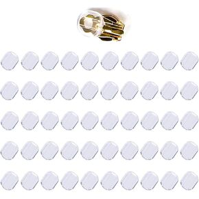 50 Pcs Earring Pads,Earrings Clip Earring Pads Cushions Clip Ons,Clear Silicone Comfort Earring Cushions for Clips on Earrings,Earring Support Patches,Clip on Earring Backs for Jewelry Making(White)