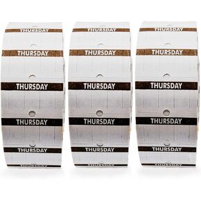 Perco 1 Line Day of The Week Labels - 3 Rolls, Blank Dating Labels for Perco 1 Line Price & Date Guns (Thursday - 1 Line Labels)