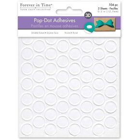Forever in Time 3D Pop Dots Round Dual-Adhesive Foam Mount, 1/2-Inch, 104 Per Package