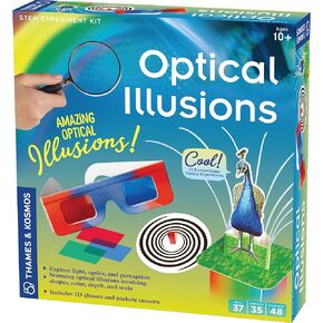 Thames & Kosmos Optical Illusions STEM Experiment Kit | 35 Amazing Optical Experiments | Explore Physics of Light, Optics, Perception | Includes 3D Glasses | Build a Camera Obscura | for Ages 8+