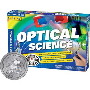 Thames & Kosmos Optical Illusions STEM Experiment Kit | 35 Amazing Optical Experiments | Explore Physics of Light, Optics, Perception | Includes 3D Glasses | Build a Camera Obscura | for Ages 8+