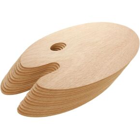 25 Pack Wood Painting Palette, Oil Wooden Paint Palette, Oval-Shaped Artist Painting Palette with Thumb Hole, Art Pallet for Painting (8 x 12 Inches)