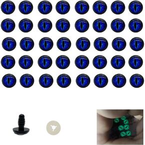 20 Pairs Glow in The Dark Craft Eye, 12mm Dragon Eyes, Safety Eye with Washers for Doll Cat Making Crochet Plush Animal