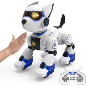Robot Dog for Kids, Smart Voice Interactive Robot Toys with Gesture & Touch Sensing,80Mins Playing Time Programmable Remote Control Dog Robot Pet for Boys Girls Birthday Gift Age 6 7 8 9 10 11 12