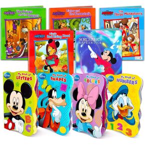 Disney Mickey Minnie Mouse Books Set for Toddlers Kids - Bundle of 9 Disney Books (4 Board Books, 5 Storybooks)