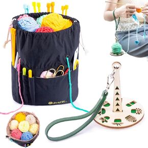 Small Crochet Bag - Drawstring Yarn Storage Bags Yarn for Crocheting - Portable Yarn Bags Organizer for Crocheting Project- Crochet Travel Bag- Crochet Gift
