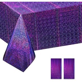 Plastic Table Cloth 4 Pack Table Cloths for Parties Hot Pink Foil Tablecloths Iridescence Plastic Tablecloths Disposable Table Cover for Baby Shower Wedding Birthday Decorations 54"X 108"