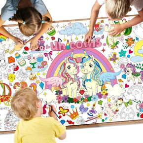 Giant Coloring Poster for Kids,35x72Inch Fun Park Drawing Paper Coloring Tablecloth,Versatile as Wall Décor or Table Cover,Jumbo Coloring Poster for Home Classroom Party Decorations Suppiles