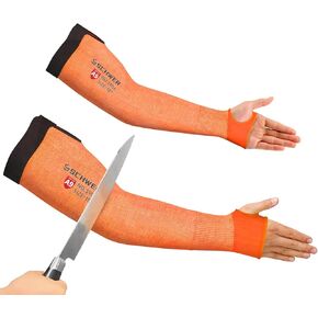 Schwer Highest Level Cut Resistant Arm Sleeves for Men&Women Work, ANSI A9 Arm Protectors for Thin Skin and Bruising, 18 inch Gardening Sleeves, Arm Guards for Biting, Cutting Metal, Repairing