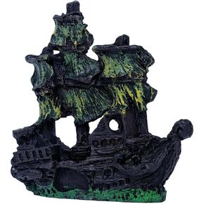 Aquarium Decorations Ornament Small Sailboat Pirate Ship Glass Fish Tank Decoration Fish Shelter Freshwater Saltwater Decor