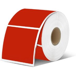 iEager White Square Thermal Label Stickers, 2"x2" Self-Adhesive Square Direct Thermal Labels with Perforation Line, 500 Sheets/Roll