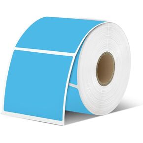 iEager White Square Thermal Label Stickers, 2"x2" Self-Adhesive Square Direct Thermal Labels with Perforation Line, 500 Sheets/Roll