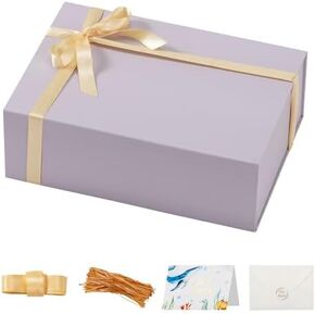 Large Dusty Rose Box with Lid for Present 13x9x4.4 Inches Gift Packing Magnetic Box for Gift Collapsible Decorative Gift Boxes Contains Card Ribbon Raffia Paper Filler Present Box for Christmas, Thanksgiving, Wedding, Halloween, Birthday(2 Pcs)