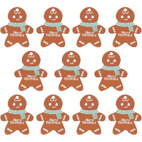 PRETYZOOM 50pcs Christmas Hanging Tag Gingerbread Man Tags for DIY Xmas Present Wrap and Label Package