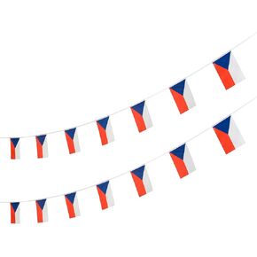 Czech Republic Czechs String Banner Flag,16 ft 20 Mini Flags String, 5.5 x 8.2 Inch String Flag Banner, Indoor and Outdoor Party Decorations.
