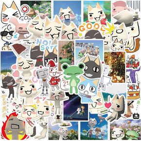 50Pcs Toro Inoue Cat Kawaii Stickers for Laptop Water Bottle Bike Skateboard Luggage Computer Snowboard Gifts for Kids Girls Teens(Toro Inoue Cat)