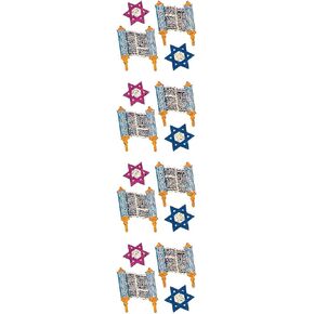 Jillson Roberts Prismatic Stickers, Judaic, Mini Torahs, 12-Sheet Count (S7590)