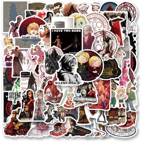 62Pcs Silent Hill Stickers Pack, Aesthetic Vinyl Waterproof Sticker Decal for Water Bottle,Laptop,Phone,Scrapbooking,Journaling for Teens Kids for Party Supply Favor Decor…