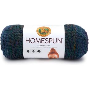 غزل العلامة التجارية Lion (1 خصلة) غزل ضخم من Homespun، خطوط سماوية، 555 قدم (عبوة من قطعة واحدة)